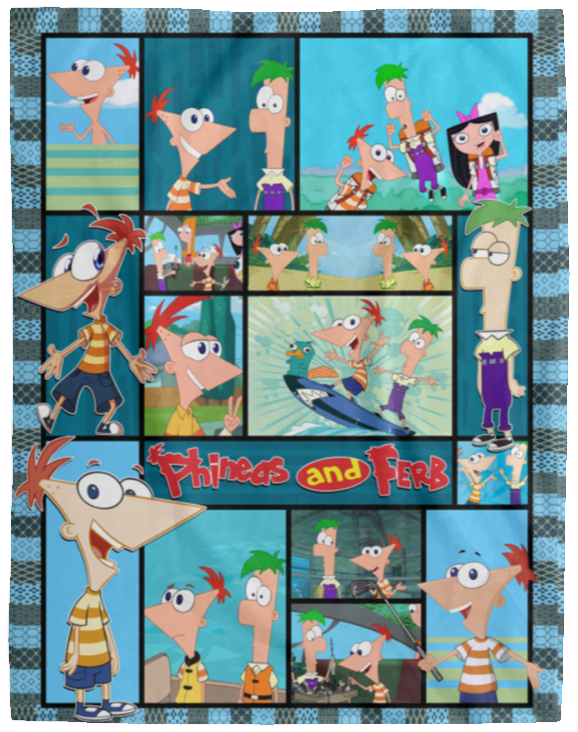 Phineas and Ferb Blanket, Phineas and Ferb Cartoon Movies Fleece, Sherpa Blanket VPL Cozy Plush Fleece Blanket - 60x80