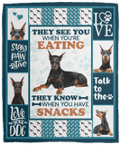 Doberman Blanket, I Love Doberman Fleece, Sherpa Blanket Super Cozy VPM Cozy Plush Fleece Blanket - 50x60
