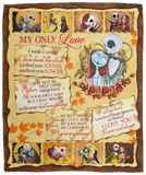 Nightmare Before Christmas Blankets, Jack n Sally Only Love Quilt, Fleece Sherpa VPM Cozy Plush Fleece Blanket - 50x60