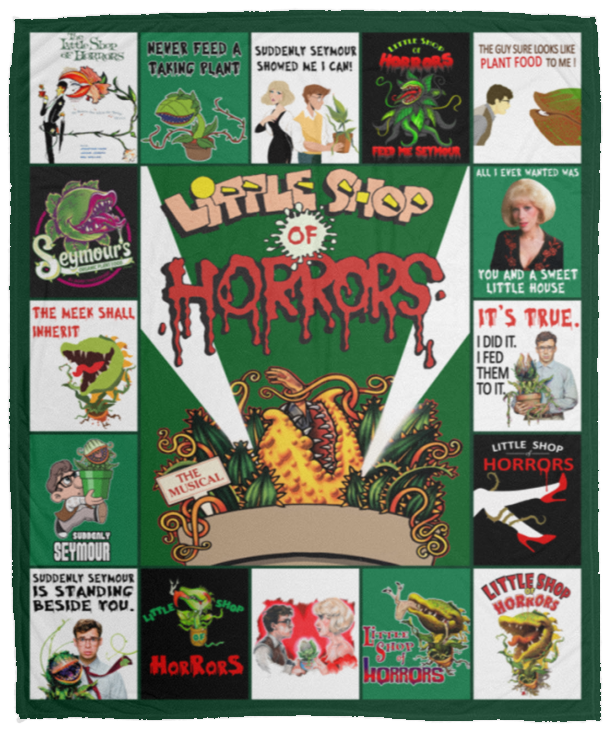 Little Shop Of Horrors Blankets, Horror Movie Printed Fleece, Sherpa Blanket VPM Cozy Plush Fleece Blanket - 50x60