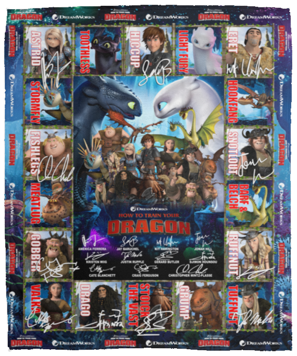 How to Train Your Dragon Blanket, 3D Cartoon Fleece, Sherpa Blanket VPM Cozy Plush Fleece Blanket - 50x60