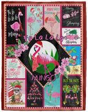 A Very Pink Christmas Blanket, Pink Flamingo Fleece, Sherpa Blanket VPL Cozy Plush Fleece Blanket - 60x80