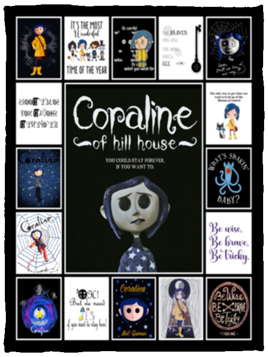 Coraline Blanket, Coraline Movies Fleece, Sherpa Blanket Soft and Cozy Gifts VPS Cozy Plush Fleece Blanket - 30x40