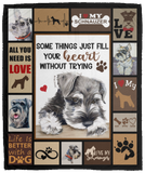 Schnauzer Dog Blankets, Schnauzer Dog Fleece Sherpa, Birthday Cute Puppy Gifts VPM Cozy Plush Fleece Blanket - 50x60