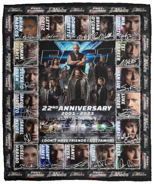Fast X Series Blankets, Fast And Furious 22nd Anniversary Fleece, Sherpa Blanket VPM Cozy Plush Fleece Blanket - 50x60