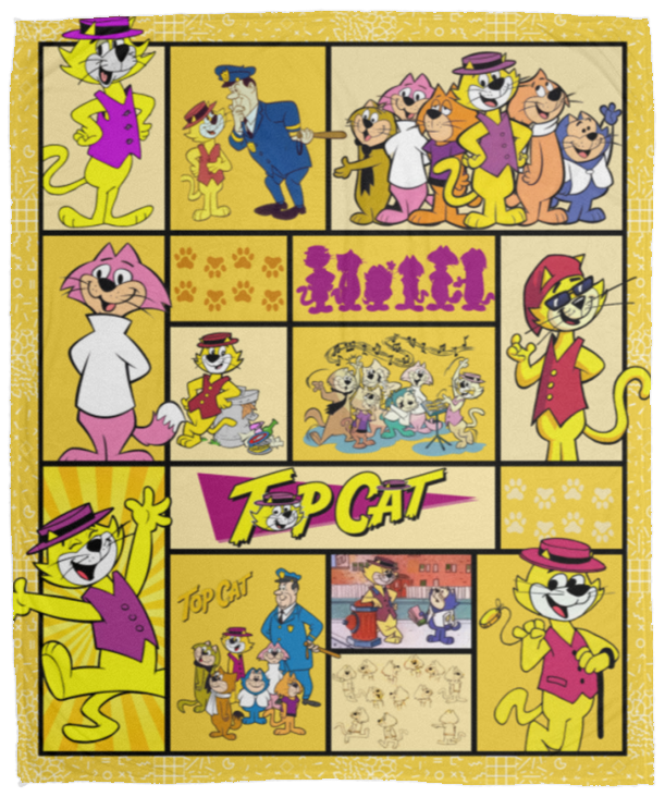 Top Cat Blanket, Top Cat Cartoon TV Series Fleece, Sherpa Blanket Soft and Cozy VPM Cozy Plush Fleece Blanket - 50x60