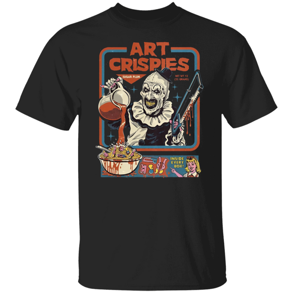 Art Crispies Terrifier Clown Shirt Apparel Men Women's Pure Cotton T-SHIRTS G500 5.3 oz. T-Shirt