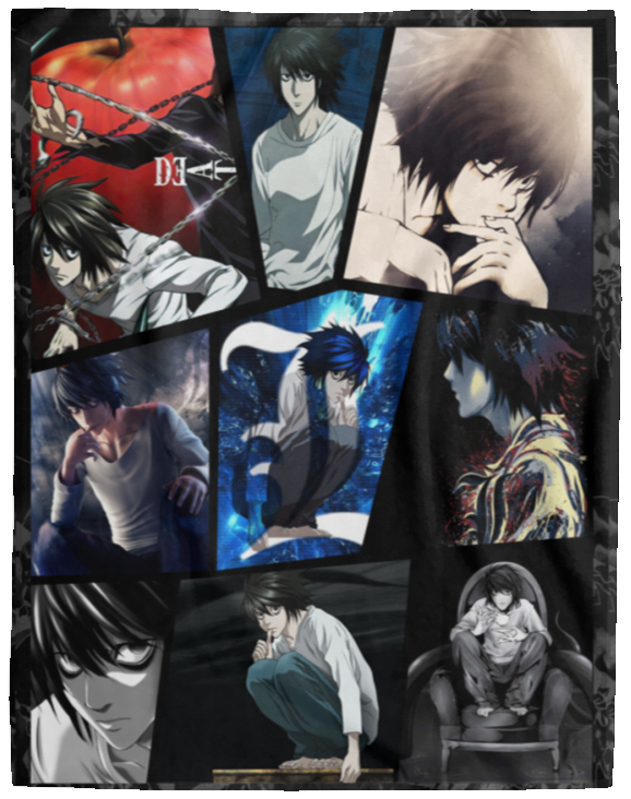 L - Death Note Blanket, Death Note Fleece, Sherpa Blanket VPL Cozy Plush Fleece Blanket - 60x80