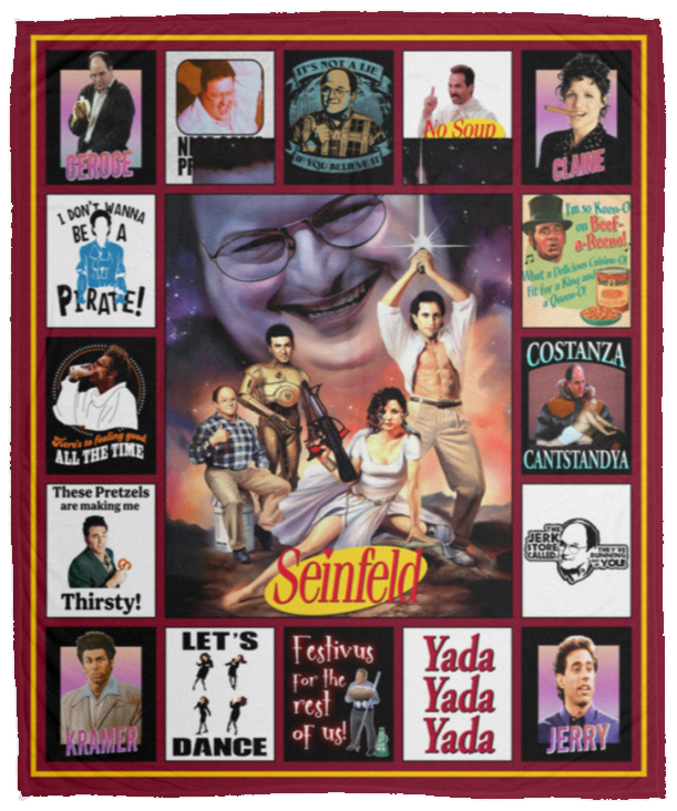 Seinfeld Blankets, Nice Game Pretty Boy Quilt, Fleece Sherpa, Jerry Seinfeld VPM Cozy Plush Fleece Blanket - 50x60