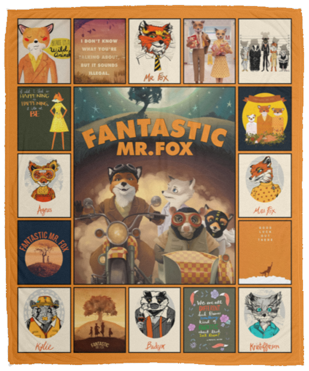 Fantastic Mr Fox Blanket, Fantastic Mr Fox Cartoon Movie Fleece, Sherpa Blanket  VPM Cozy Plush Fleece Blanket - 50x60