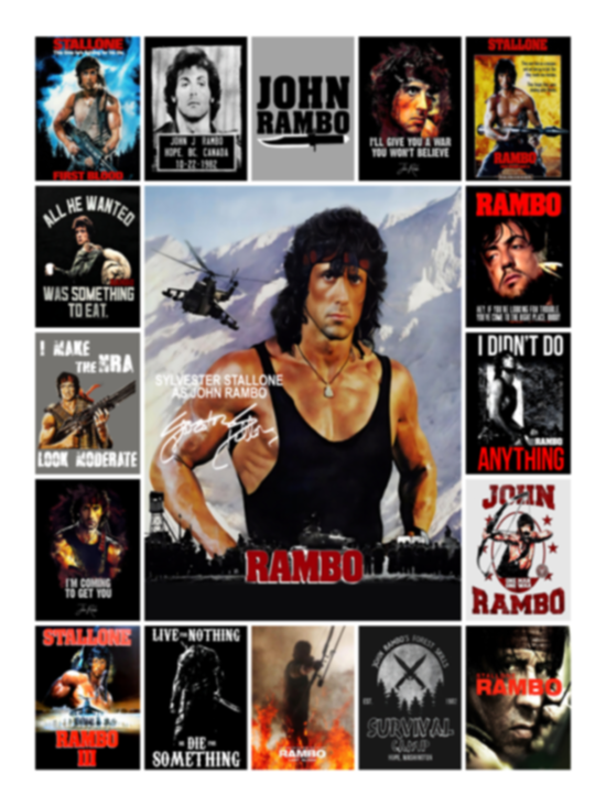 Rambo Blanket, John Rambo Super Soft And Warm Fleece, Sherpa Blanket VPS Cozy Plush Fleece Blanket - 30x40