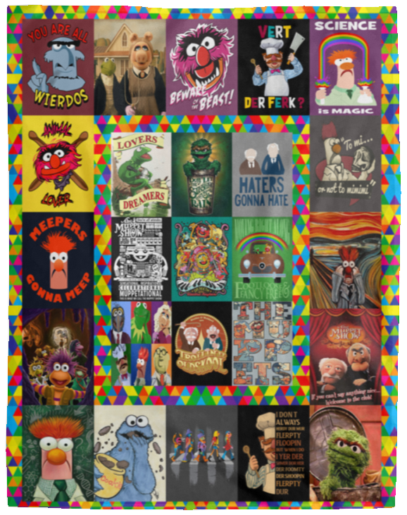 The Muppets Blanket, Muppet Show Fleece, Sherpa Blanket All Seasons VPL Cozy Plush Fleece Blanket - 60x80