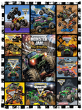 Monster Truck Blanket, Path of Destruction Quilt, Fleece Sherpa, Trucks Lovers - VPS Cozy Plush Fleece Blanket - 30x40