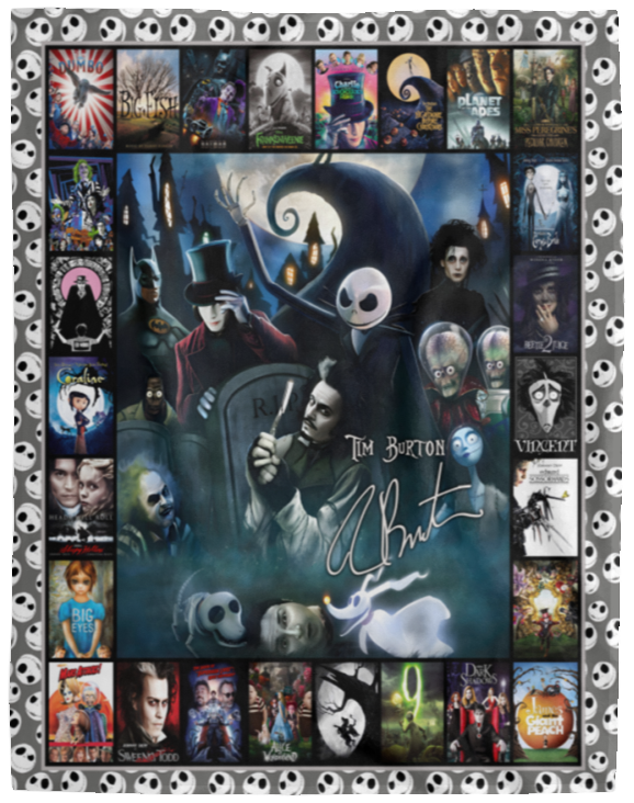 Tim Burton Blanket, Tim Burton Movies Characters Fleece Blanket Soft and Cozy VPL Cozy Plush Fleece Blanket - 60x80