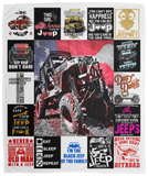 Black Jeep Blanket, Jeep 80th Anniversary Fleece, Sherpa Blanket VPM Cozy Plush Fleece Blanket - 50x60