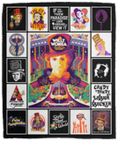 Willy Wonka Blankets, The Chocolate Factory Quilt, Fleece Sherpa, Johnny Depp VPM Cozy Plush Fleece Blanket - 50x60