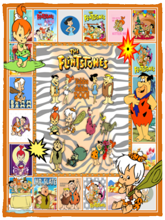 The Flintstones Blanket, 60s Cartoon TV Series Fleece, Sherpa Soft and Cozy VPS Cozy Plush Fleece Blanket - 30x40