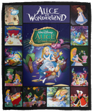 Alice In Wonderland Blanket, 60th Anniversary Edition Quilt, Fleece Sherpa - VPM Cozy Plush Fleece Blanket - 50x60