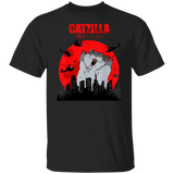 Catzilla T Shirt, Funny Cute Art Japanese Cat graphic Cotton T-shirt G500 5.3 oz. T-Shirt