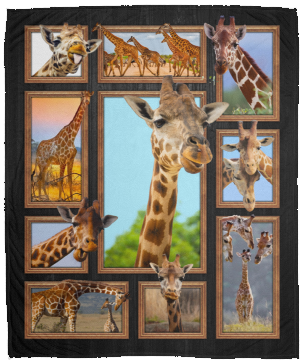 Giraffe Blanket, Giraffe 3D Fleece, Sherpa Blanket, Giraffe Lover Gift Ideas VPM Cozy Plush Fleece Blanket - 50x60