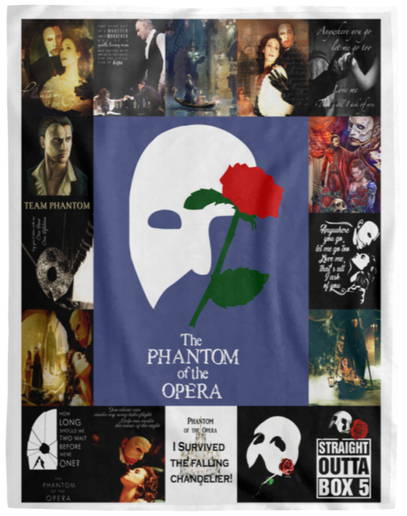 The Phantom Of The Opera Blanket, Broadway Musicals Fleece Blanket VPL Cozy Plush Fleece Blanket - 60x80