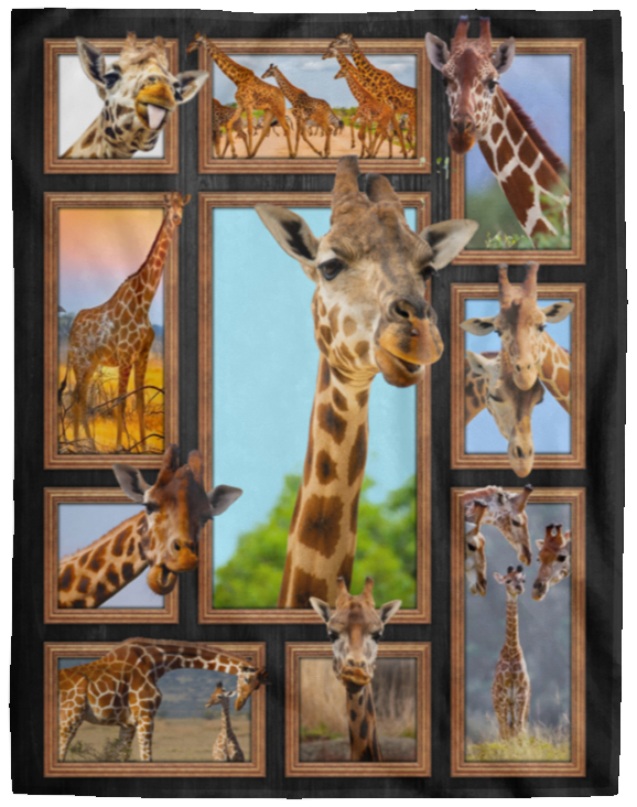 Giraffe Blanket, Giraffe 3D Fleece, Sherpa Blanket, Giraffe Lover Gift Ideas VPL Cozy Plush Fleece Blanket - 60x80
