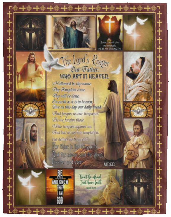 Jesus Christ Blanket, Christian Religious Faith Fleece, Sherpa Blanket VPL Cozy Plush Fleece Blanket - 60x80