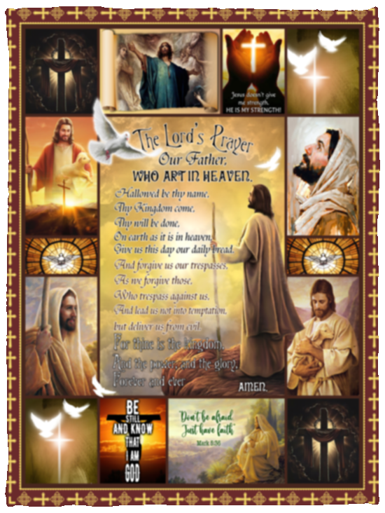 Jesus Christ Blanket, Christian Religious Faith Fleece, Sherpa Blanket VPS Cozy Plush Fleece Blanket - 30x40