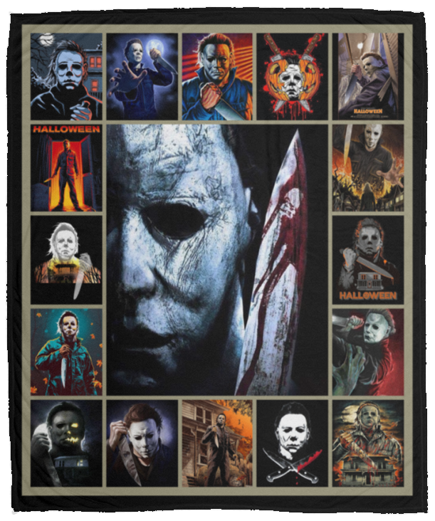 Michael Myers Blankets, Horror Movies Quilt, Fleece Sherpa, Halloween Gifts 2 VPM Cozy Plush Fleece Blanket - 50x60