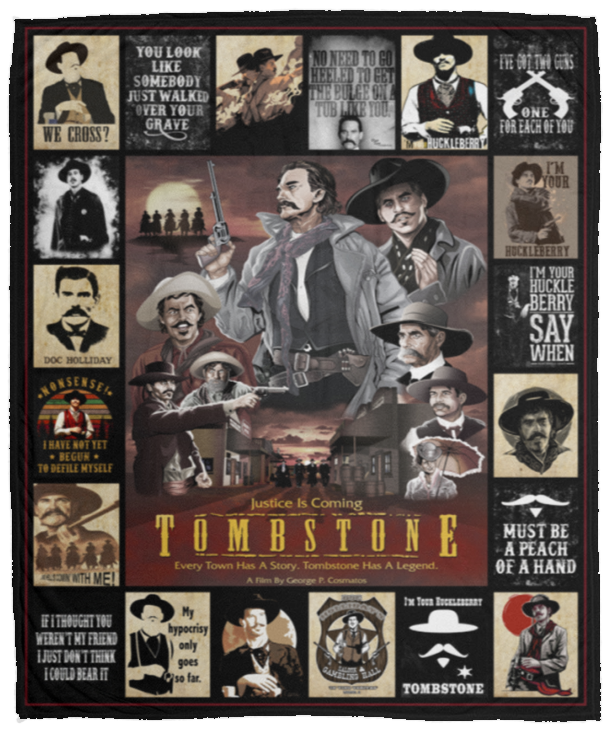 Tombstone Blanket, Tombstone Movies Fleece, Sherpa Blanket Soft and Cozy VPM Cozy Plush Fleece Blanket - 50x60