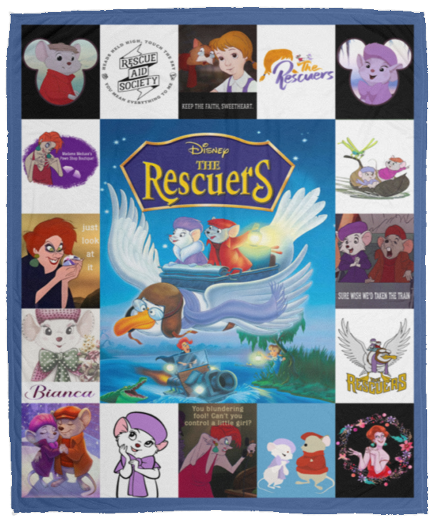 The Rescuers Blanket, The Rescuers Movie Fleece, Sherpa Blanket VPM Cozy Plush Fleece Blanket - 50x60