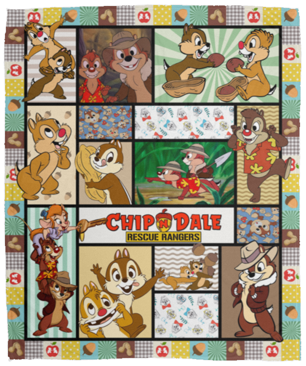 Chip 'n Dale Blanket, Chip And Dale Cartoon Movie Fleece, Sherpa Blanket VPM Cozy Plush Fleece Blanket - 50x60