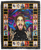 Post Malone Collection Blanket, Post Malone Fleece, Sherpa Blanket VPM Cozy Plush Fleece Blanket - 50x60