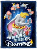 We Are Never Too Old For Dumbo Blanket, Dumbo Fleece, Sherpa Blanket - VPS Cozy Plush Fleece Blanket - 30x40