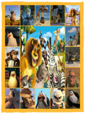 Madagascar Blanket, Madagascar Cartoon Movies Fleece, Sherpa Blanket VPS Cozy Plush Fleece Blanket - 30x40