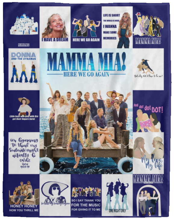 Mamma Mia Blanket, Mamma Mia Movie Musical Fleece, Sherpa Blanket VPL Cozy Plush Fleece Blanket - 60x80