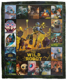 The Wild Robot Blankets, The Wild Robot Cartoon Movies Fleece, Sherpa Blanket VPM Cozy Plush Fleece Blanket - 50x60