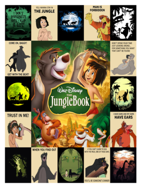The Jungle Book Blanket, Cartoon Movies Storm Quilt, Fleece Sherpa, Cute Gifts - VPS Cozy Plush Fleece Blanket - 30x40