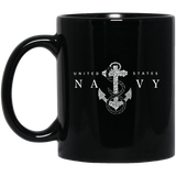 US NAVY LOGO Mug US NAVY Coffee Mug Funny Gift Black Mug Navy Veteran - BM11OZ 11 oz. Black Mug