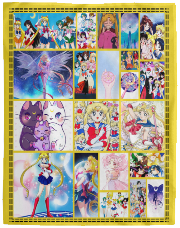 SAILOR MOON Blanket, SAILOR MOON Fleece, Sherpa Blanket - VPL Cozy Plush Fleece Blanket - 60x80