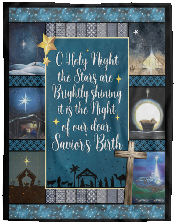 O holy night the stars... Blanket, Jesus Christmas Fleece, Sherpa Blanket - VPL Cozy Plush Fleece Blanket - 60x80