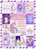 To My Granddaughter Blankets, Unicorn Theme Quilt, Fleece Sherpa, Unicorn Gifts VPS Cozy Plush Fleece Blanket - 30x40