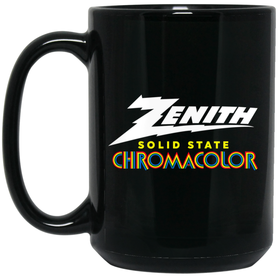 Zenith Mug Chromacolor, TV, Color, Electronics, Television Black Coffee Mug - BM15OZ 15 oz. Black Mug