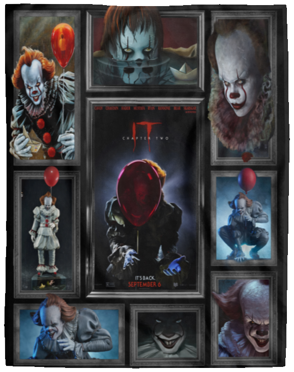 Halloween Pennywise Blankets, It Chapter Two Fleece, Sherpa Blanket Horror Movie VPL Cozy Plush Fleece Blanket - 60x80