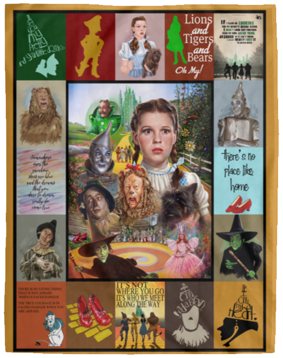 The Wizard Of Oz Blanket, The Wizard Of Oz Quotes Fleece, Sherpa Blanket VPL Cozy Plush Fleece Blanket - 60x80