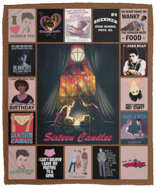 Sixteen Candles Blanket, Sixteen Candles Movies Fleece, Sherpa Super Soft Comfy VPM Cozy Plush Fleece Blanket - 50x60