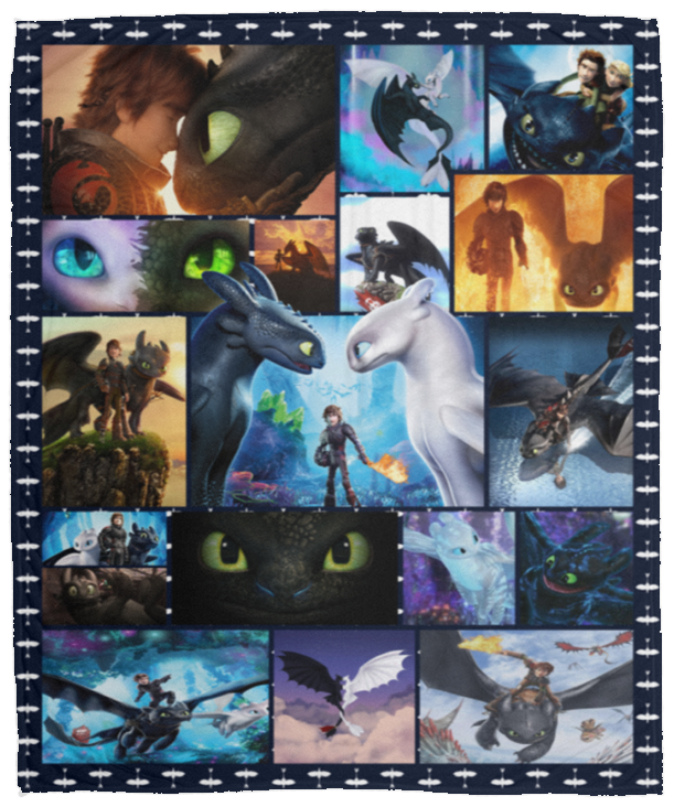 Toothless Dragon Blanket, How to Train Your Dragon Movies Fleece, Sherpa Blanket VPM Cozy Plush Fleece Blanket - 50x60