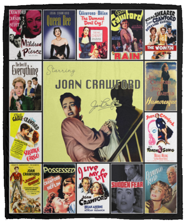 Joan Crawford Blanket, Joan Crawford For Fans Fleece, Sherpa Blanket VPM Cozy Plush Fleece Blanket - 50x60