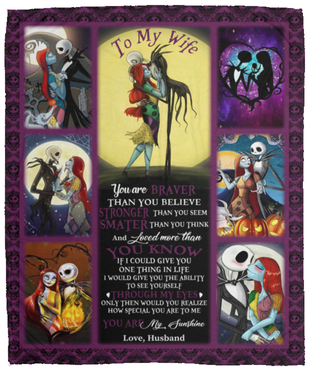 The Nightmare Before Christmas Blanket, To My Wife Fleece, Sherpa Blanket - VPM Cozy Plush Fleece Blanket - 50x60