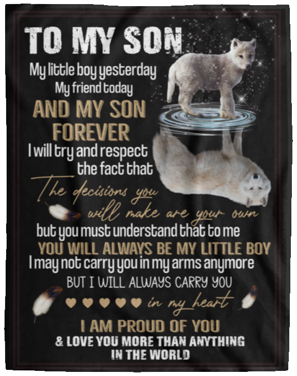 To My Son Blanket, Family Fleece, Sherpa Blanket Gift for Father's Day, Birthday VPL Cozy Plush Fleece Blanket - 60x80